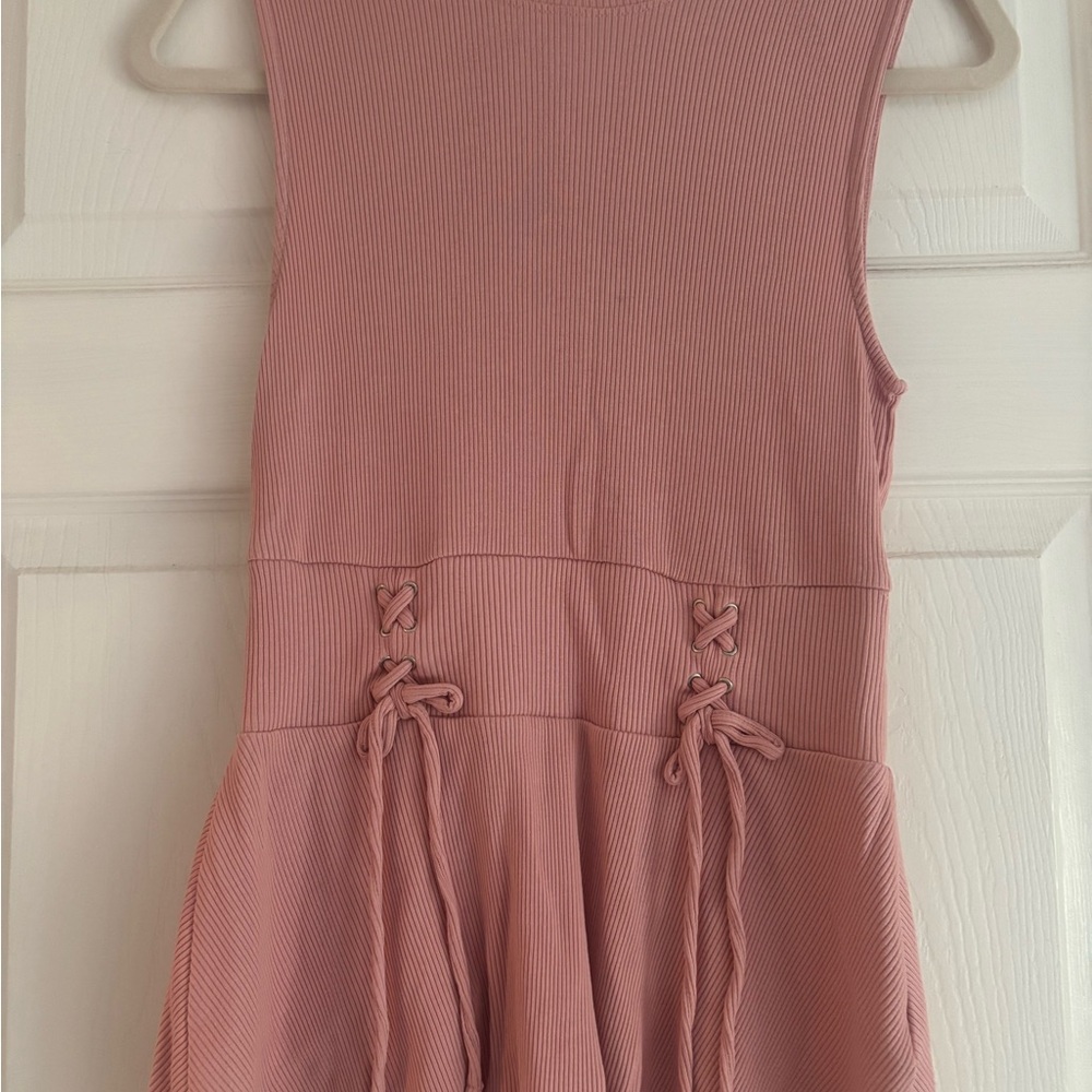 Express Blush Ribbed Top